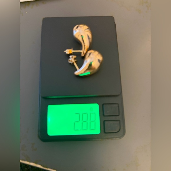 14k Gold Teardrop Earrings - Picture 7 of 8